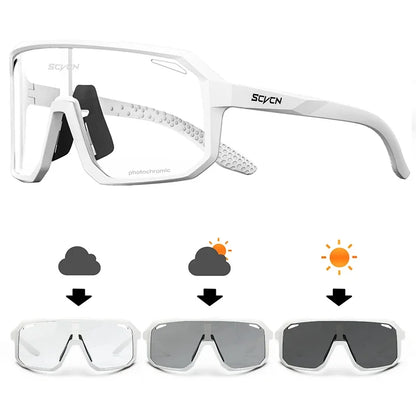 Óculos de Sol p/ Ciclismo Unissex p/ Caminhadas // Fotocromáticos SCVCN // Novos p/ Motociclismo, Bicicleta, Esportes ao Ar Livre // Proteção UV400