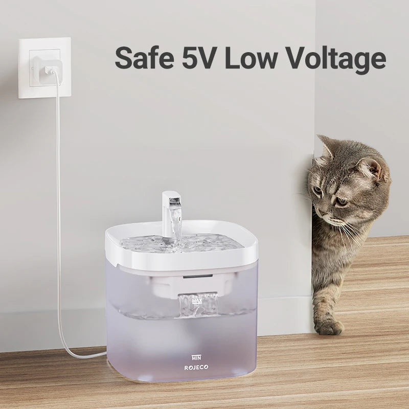 Fonte de Água Inteligente ROJECO p/ Gatos e Cães // Dispensador Automático de Água Purificadora c/ Filtros de Recirculação.