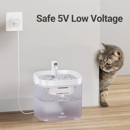 Fonte de Água Inteligente ROJECO p/ Gatos e Cães // Dispensador Automático de Água Purificadora c/ Filtros de Recirculação.