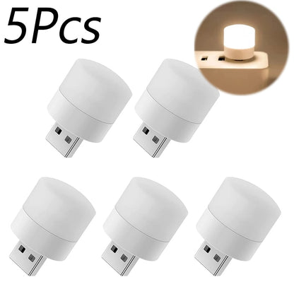 Mini Luz Noturna BAPPSUS USB Quente/Branco // 1-10 pçs // Proteção para os Olhos // Luz de Leitura USB Plug // Carregamento de Energia Móvel Led Night