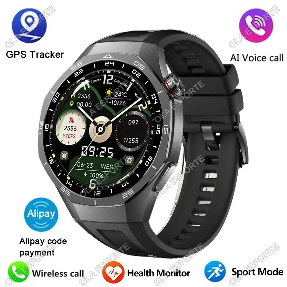 Novo Relógio Inteligente Masculino 2025 // Relógio 5 Pro // Tela AMOLED 1.52 // Chamada Bluetooth // Trajetória GPSM / NFC // Frequência Cardíaca Dinâmica // Relógios Inteligentes Island