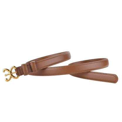 Cintos de Luxo Femininos // Elegantes e ModernosM // 1,8 cm // Cintos de Couro / Corpo // Fivela de Metal // Cabeça Adequada p/ Calças Sociais, Uso Casual