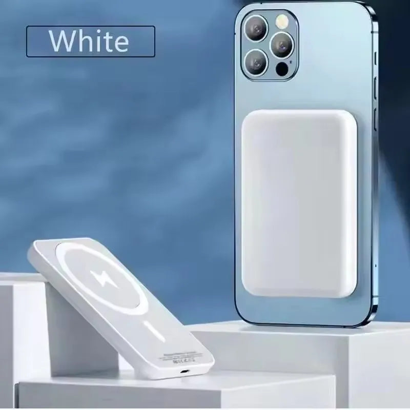 Bateria Externa Magnética Auxiliar Portátil Magsafe de 10000mAh // Com Carregador Sem Fio p/ IPhone 13, 14, 15 e 16.