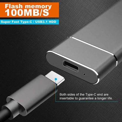 Unidade Externa de Disco Rígido de Alta Velocidade // SSD de 2 TB/20 TB/30 TB c/ Interface tipo C/USB 3.1 // Disco Rígido Portátil p/ PC, Laptop e MAC