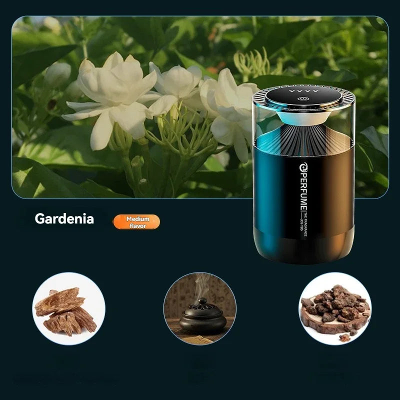 Aromatizador de Ar Inteligente Recarregável p/ Carro // Difusor de Aroma em Formato de Nuvem c/ Luz RGB p/ Interior Automotivo.