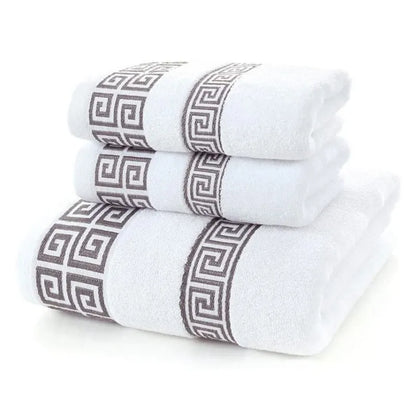 Conjunto de 3 Toalhas de Banho de Algodão // 2 Toalhas de Mão e Rosto 35x75 cm e 1 Toalha de Banho Grande 70x140 cm // Toalhas de Rosto, Toalhas de Presente