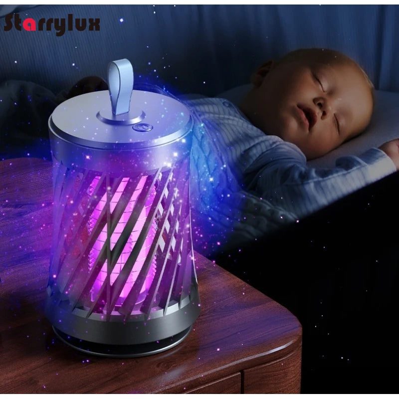Mata-Mosquitos Recarregável via USB // Eletrocutador Elétrico // Armadilha de Sucção Portátil p/ uso Interno e Externo // Seguro p/ Crianças.