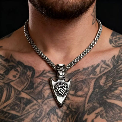 Colar Força e Poder de Odin Viking Rune c/ Pingente HNSP  // Em Aço Inoxidável 316L p/ Homens // Acessórios de Joias c/ Corrente.
