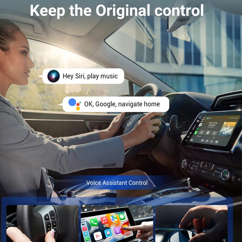 OTTOCAST Play2Video Pro Android Ai Box Pro // Com YouTube, Netflix e TikTok Integrados // IPTV, Conexão com Fio para Sem Fio e CarPlay // Acessórios p/ Carro.