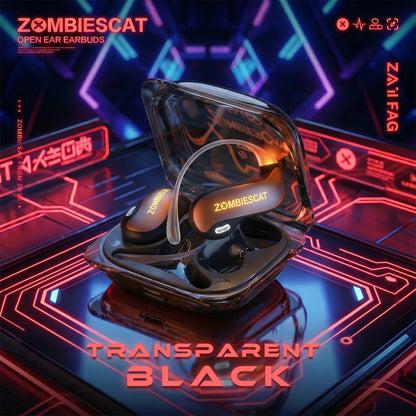Fone de Ouvido s/ Fio Zombies Cat B22 OWS Bluetooth 6.0 com IA // Tradução Automática // Condução de ar // Luz de segurança // Ideal p/ Esportes e Com Aplicativo Integrado.