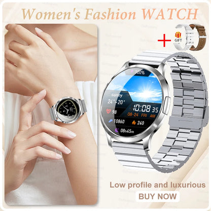 Novo Smartwatch Feminino 2026 // Presente com Tela Touch Completa de 1,32 Polegadas // Funções de Esporte e Fitness // Chamadas Bluetooth e Design Elegante