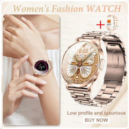 Novo Smartwatch Feminino 2026 // Presente com Tela Touch Completa de 1,32 Polegadas // Funções de Esporte e Fitness // Chamadas Bluetooth e Design Elegante