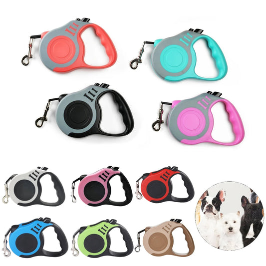 Coleira Retrátil Automática  e Durável de Nylon Forte p/ Cães // De 3m e 5m // Para Cães Pequenos, Médios e Grandes // Suprimentos p/ Animais de Estimação