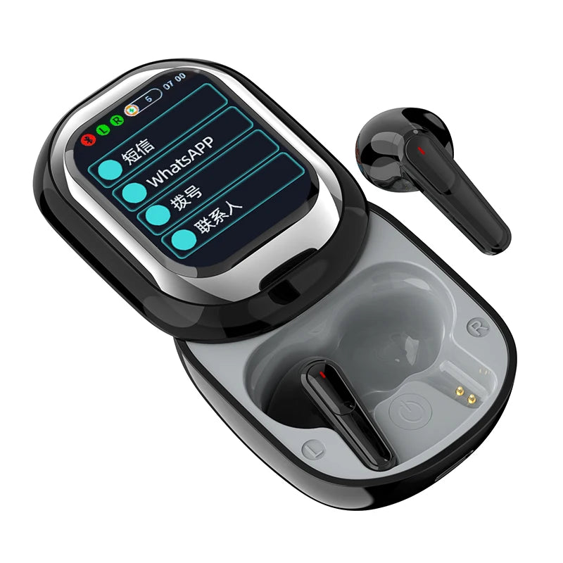Fone de Ouvido s/ Fio Bluetooth 2025 c/ AI Tradução // Slider Design // Nova Chegada // Tela Sensível ao Toque s/ Atraso // Redução de Ruído // Bateria Longa