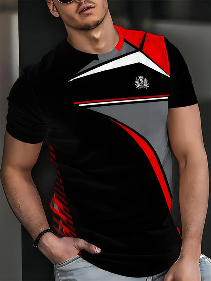 Camiseta Esportiva Estampada e Respirável // c/ Estampa 3D // Tecido de Malha de Poliéster // Gola Redonda // Modelagem Regular // Ideal p/ o Verão e Atividades Físicas.