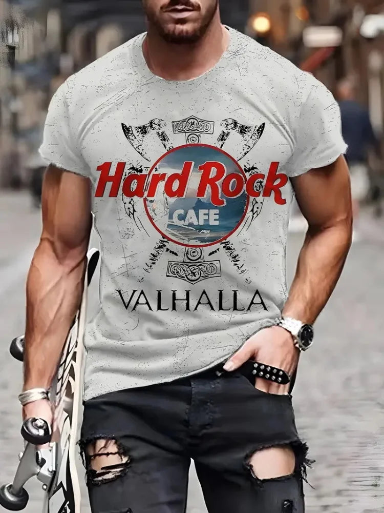 Camiseta Masculina de Verão Criativa // Com Gola Redonda e Manga Curta // Estampa de Cubo Mágico Derretendo // Modelo Casual e Moderno // Ideal p/ Atividades ao Ar Livre.