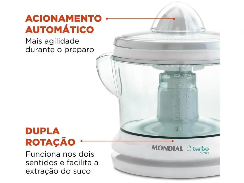 Espremedor de Frutas Elétrico Mondial // E-01 25W Branco-220V