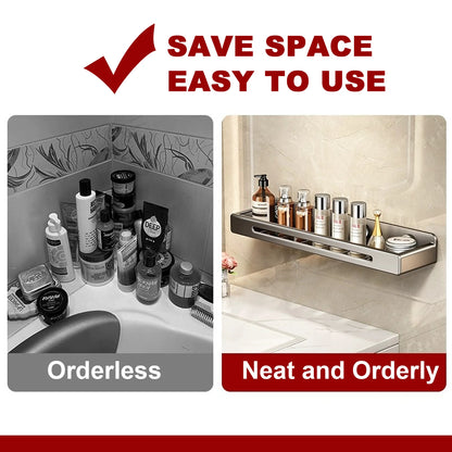 Suporte de Parede p/ Banheiro // Prateleira p/ Vaso Sanitário // Em Aço Inoxidável // Sem Necessidade de Furar // Organizador p/ Banheiro e Pia de Cozinha.