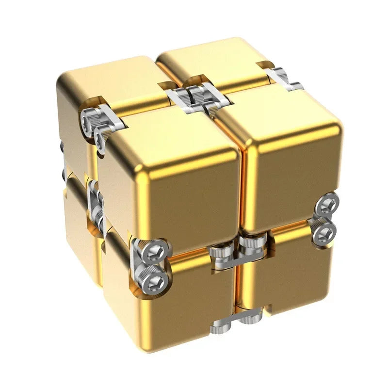 Cubo Mágico Infinito de Metal c/ Design Moderno // Novo, Único e Aprimorado // Desmontável e Montável // Brinquedo p/ Desenvolvimento de Inteligência e Alívio de Estresse