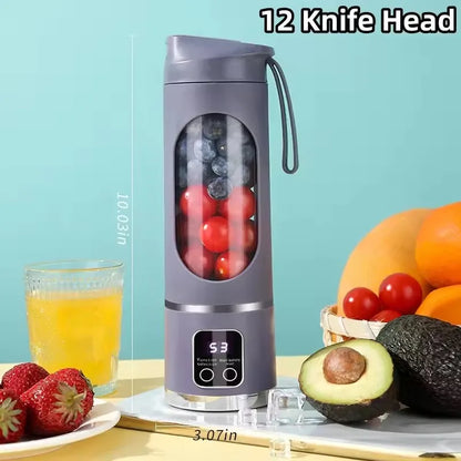 Novo Mini Espremedor Elétrico // Copo de Suco c/ Motor Potente // Gelo Picado  // Grande Capacidade / 450ml // Display Digital //
