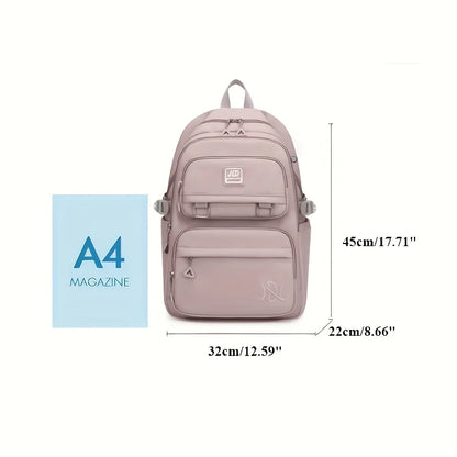 Mochila de Grande Capacidade para Estudantes // Casual, à Prova d'Água // De Nylon // Bolsa de Ombro Dupla, Fashion, p/ Viagem, Faculdade
