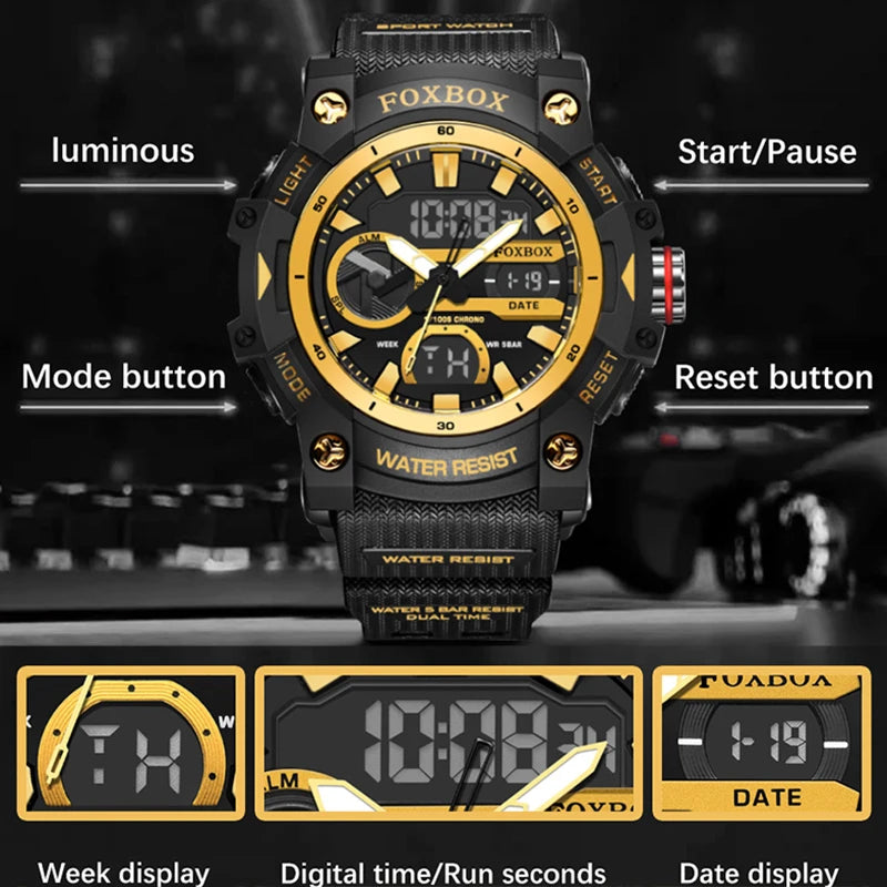 Relógios Militares Masculinos LIGE Dual Display // Natação // Relógios Grandes da Moda 50M // Relógio de Pulso Eletrônico À Prova D 'Água // Mens Montre Homme // Todo Poderoso!!!