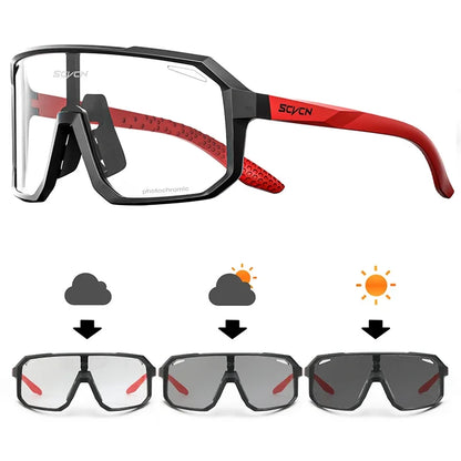 Óculos de Sol p/ Ciclismo Unissex p/ Caminhadas // Fotocromáticos SCVCN // Novos p/ Motociclismo, Bicicleta, Esportes ao Ar Livre // Proteção UV400