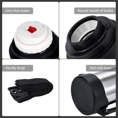 Garrafa Térmica de Aço Inoxidável c/ Grande Capacidade // Garrafa Térmica c/ Isolamento a Vácuo p/ Água // Para Viagens ao Ar Livre // Para Manter Aquecido Também