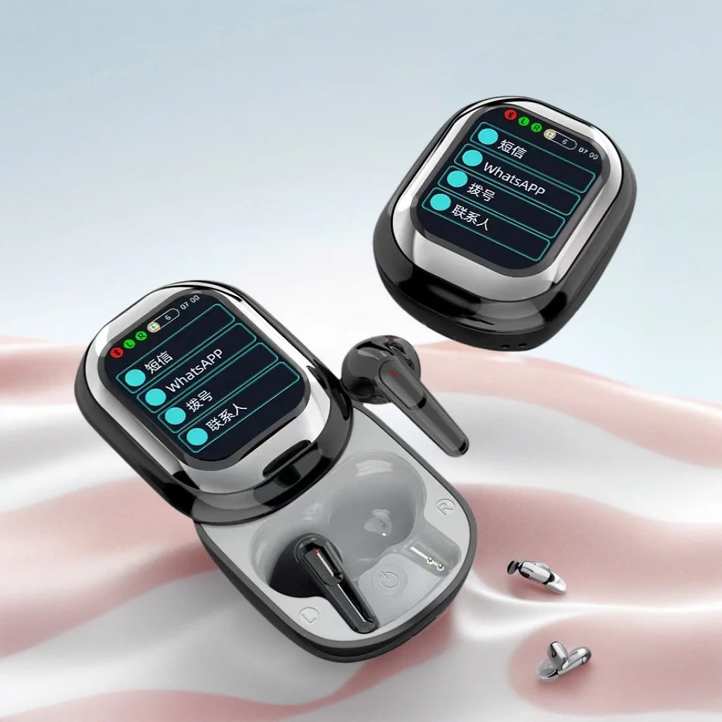 Fone de Ouvido s/ Fio Bluetooth 2025 c/ AI Tradução // Slider Design // Nova Chegada // Tela Sensível ao Toque s/ Atraso // Redução de Ruído // Bateria Longa