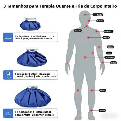 Bolsa de Gelo Reutilizável p/ Terapia Quente e Fria // Bolsa de Gelo em TPU à Prova de Vazamentos // Para Lesões Esportivas // Alívio da Dor, Inchaço, Entorses e Dores Musculares.