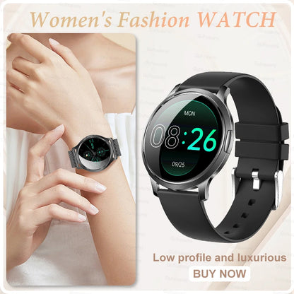 Novo Smartwatch Feminino 2026 // Presente com Tela Touch Completa de 1,32 Polegadas // Funções de Esporte e Fitness // Chamadas Bluetooth e Design Elegante