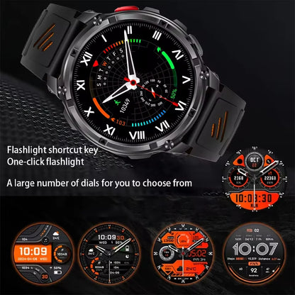 Novo Smartwatch Masculino AMOLED de 1100mAh (2026) // Com mais de 170 Recursos p/ Esportes e fitnessM // Lanterna LED // Classificação IP69 de Resistência à Água // Chamadas Bluetooth e GPS // Compatível com iOS.