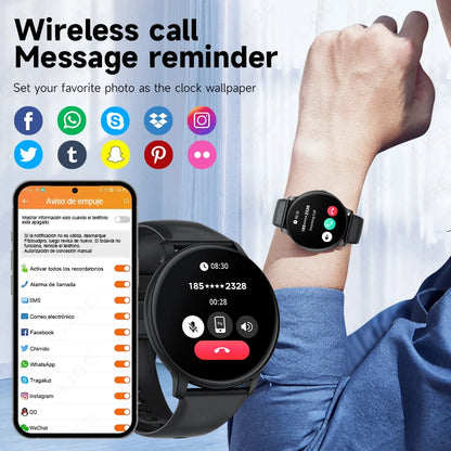 Relógio Inteligente LIGE com tela HD de 1,39" Unissex // Bluetooth, Chamada, Sono // Monitoramento de Oxigênio no Sangue
