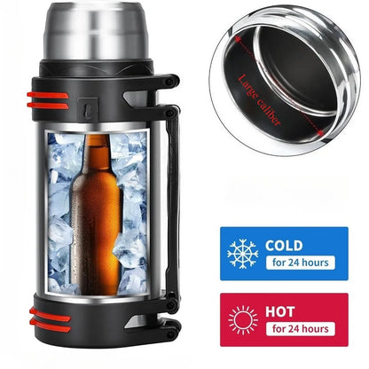 Garrafa Térmica de Aço Inoxidável c/ Grande Capacidade // Garrafa Térmica c/ Isolamento a Vácuo p/ Água // Para Viagens ao Ar Livre // Para Manter Aquecido Também