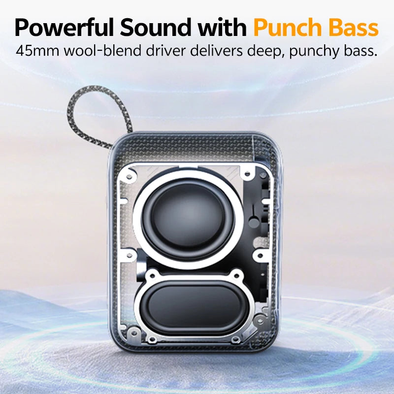 QCY SP2 Mini Alto-Falante Graves Profundos Bluetooth 5.3 Sem Fio // Caixa de Som HIFI Portátil Luz RGB Alto-falante IP67 // Subwoofer À Prova D'água