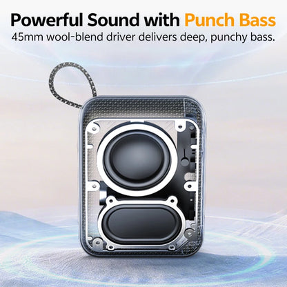 QCY SP2 Mini Alto-Falante Graves Profundos Bluetooth 5.3 Sem Fio // Caixa de Som HIFI Portátil Luz RGB Alto-falante IP67 // Subwoofer À Prova D'água
