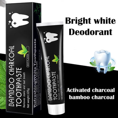 Creme Dental Preto de Bambu para Clareamento Dental 105g // Limpeza Profunda Carvão // Clareamento Dental Multiuso // Creme Dental Preto