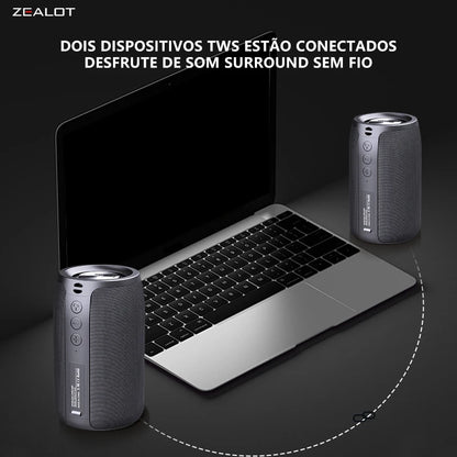 ZEALOT S32 5W Wireless Speakers, Portable Subwoofer Speaker, 1800mAh Battery, 10 Hours Playtime Loud Stereo, Booming Bass.
