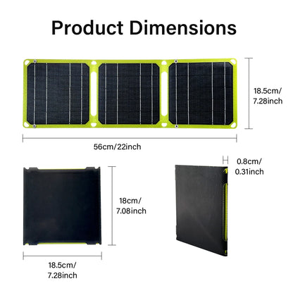 Painel Fotovoltaico JMUYTOP para Acampamento ao Ar Livre // Banco de Energia Solar USB + PD // 5v/9v/12v // Painéis de Carga p/ Telefone Celular, Portátil,  21w