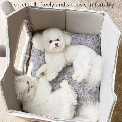 Casinha Dupla p/ Cães e Gatos // Dobrável, Macia e Aconchegante // Com Espuma Viscoelástica 30D de Alta Elasticidade // Almofada Removível e Base Antiderrapante.