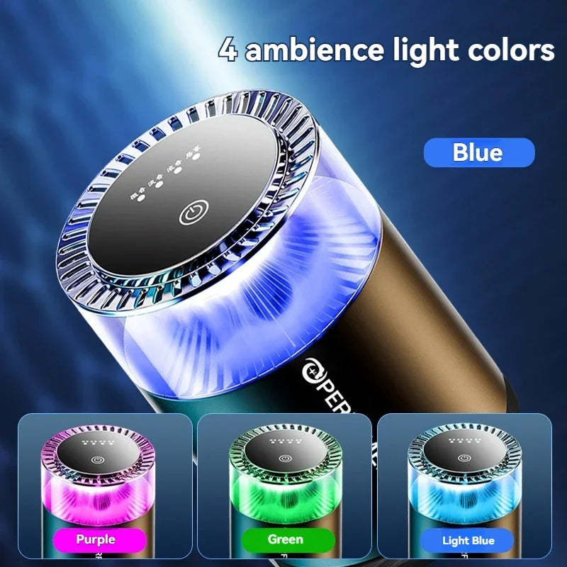 Aromatizador de Ar Inteligente Recarregável p/ Carro // Difusor de Aroma em Formato de Nuvem c/ Luz RGB p/ Interior Automotivo.