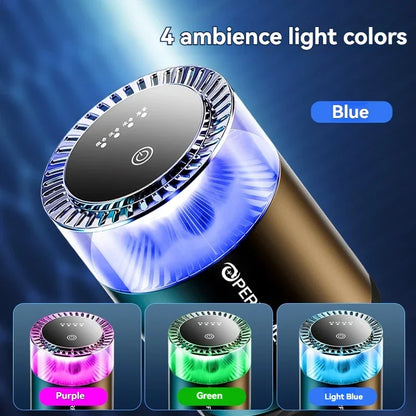 Aromatizador de Ar Inteligente Recarregável p/ Carro // Difusor de Aroma em Formato de Nuvem c/ Luz RGB p/ Interior Automotivo.