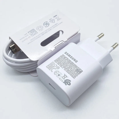 Carregador Samsung Original Super Rápido de 25W com USB Tipo C // Para Galaxy S24 S23 S20 S21 S22 Plus A54 A34, Flip e Fold 5 6 4