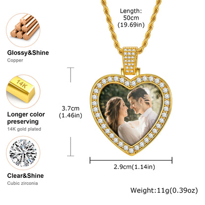 Colar Luxuoso c/ Pingente em Forma de Coração de Zircônia // Joias Femininas
