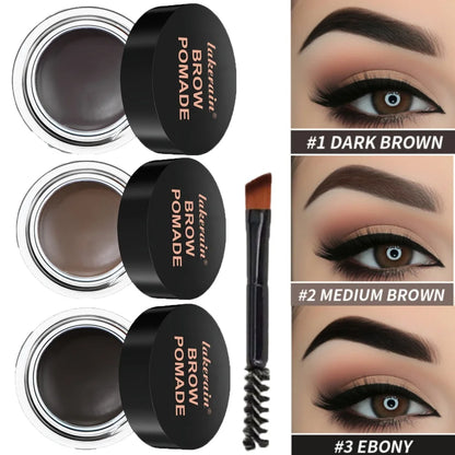 6 Cores de Maquiagem para Sobrancelhas de Longa Duração // À Prova D'Água // Pomada para Sobrancelhas 3D Natural // Gel p/ Sobrancelhas c/ Pincel // Maquiagem Profissional
