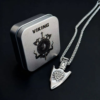 Colar Força e Poder de Odin Viking Rune c/ Pingente HNSP  // Em Aço Inoxidável 316L p/ Homens // Acessórios de Joias c/ Corrente.