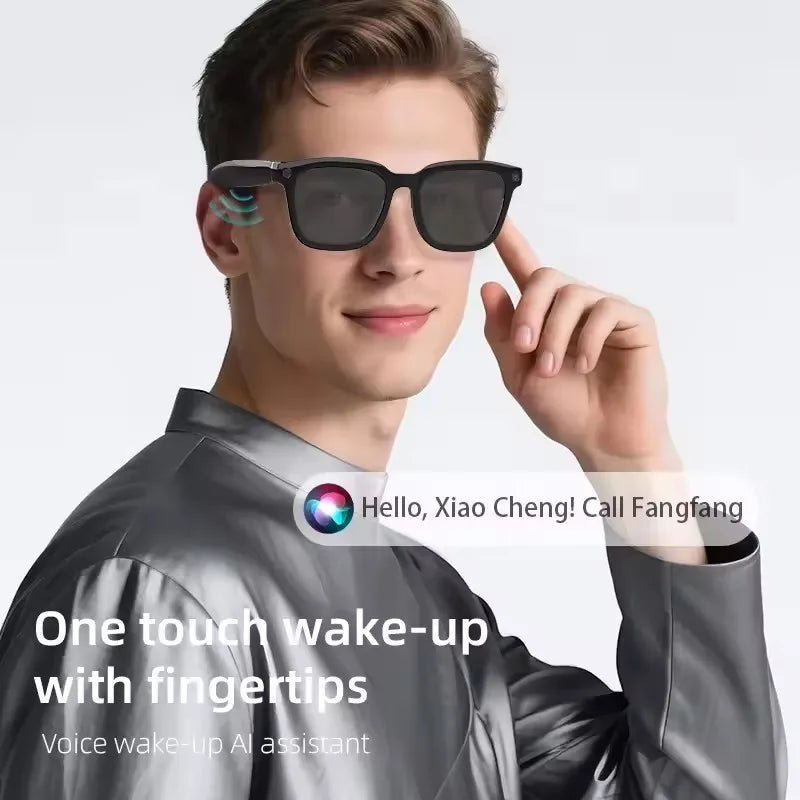 Óculos inteligentes Lenovo com IA, tradução por IA, câmera HD de 8MP, gravação de imagem em 4K, gravação de chamadas via Bluetooth e reprodução de música. Lançamento de 2026.