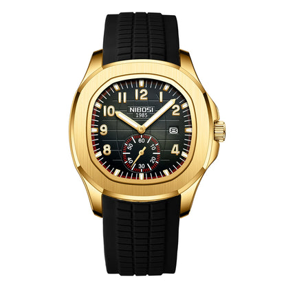 Relógios NIBOSI da Moda p/ Homens // Pulseira de Aço Inoxidável // Relógio Esportivo de Quartzo // Data Ultra Automática // Relógio Casual à Prova d'Água // Relógio Masculino