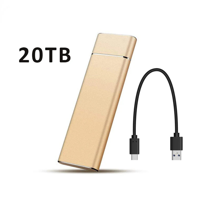 Unidade Externa de Disco Rígido de Alta Velocidade // SSD de 2 TB/20 TB/30 TB c/ Interface tipo C/USB 3.1 // Disco Rígido Portátil p/ PC, Laptop e MAC