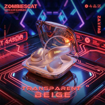 Fone de Ouvido s/ Fio Zombies Cat B22 OWS Bluetooth 6.0 com IA // Tradução Automática // Condução de ar // Luz de segurança // Ideal p/ Esportes e Com Aplicativo Integrado.